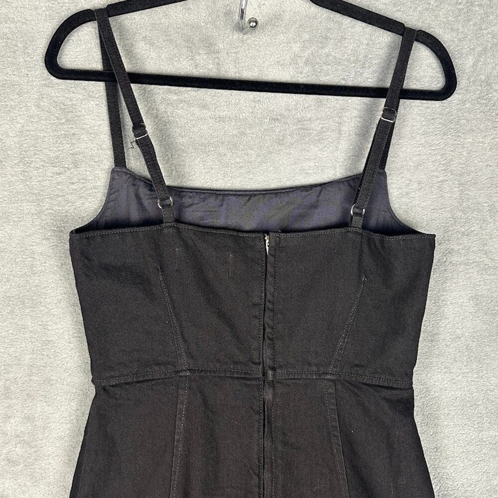 Reformation Jeans Dress Womens 6 Black Grazia Denim Midi Sleeveless Party Sexy - Picture 6 of 15